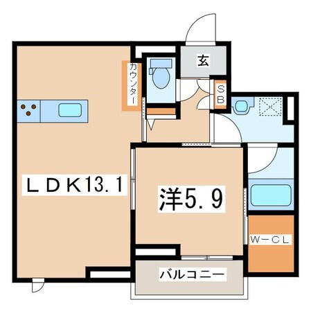 郡山駅 徒歩13分 2階の物件間取画像